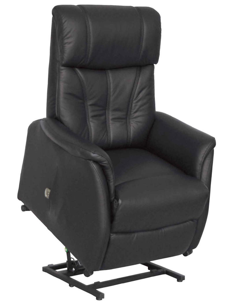 Schwarzer Fernsehsessel in Frontalansicht mit Hebefunktion