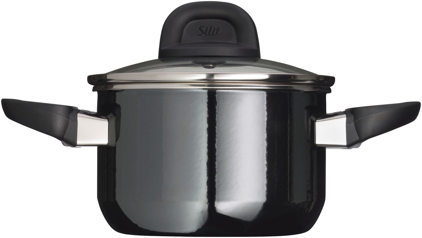 Topf aus der Modesto Line mit Deckel, seitliche Perspektive