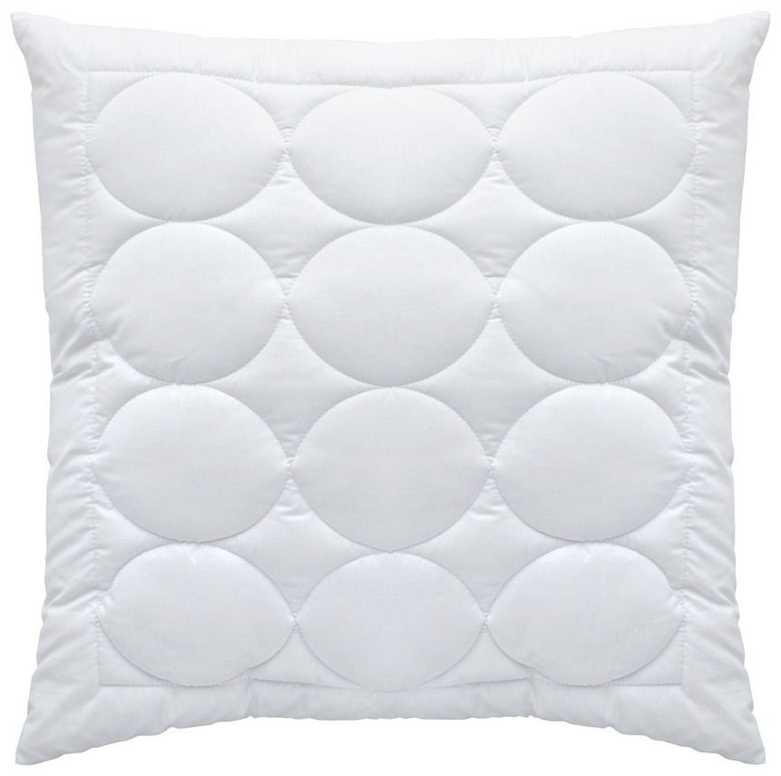 Bio-Vio Kopfkissen TENDRE Weißes Kopfkissen mit kreisförmigem Steppmuster, Vorderansicht