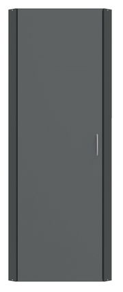 Grauer Eckschrank mit Türgriff, Frontalansicht