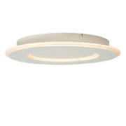 Moderne ronde plafondlamp Lucide AXELLE in zijaanzicht, met ledverlichting en een elegant ontwerp.