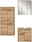 Badkombination aus Holz in Frontansicht mit Spiegelschrank, hohem Schrank und Waschtischunterschrank.
