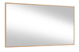 Rechteckiger Spiegel mit schmalem Holzrahmen, seitliche Perspektive