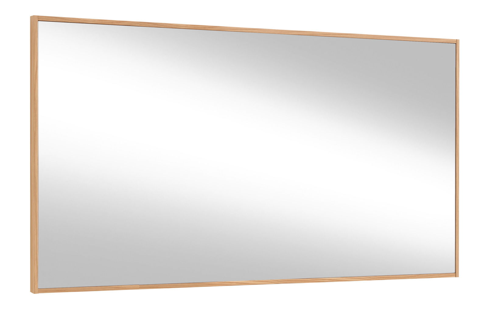 VOSS Spiegel V100 Rechteckiger Spiegel mit schmalem Holzrahmen, seitliche Perspektive