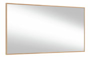 Rechteckiger Spiegel mit schmalem Holzrahmen, seitliche Perspektive