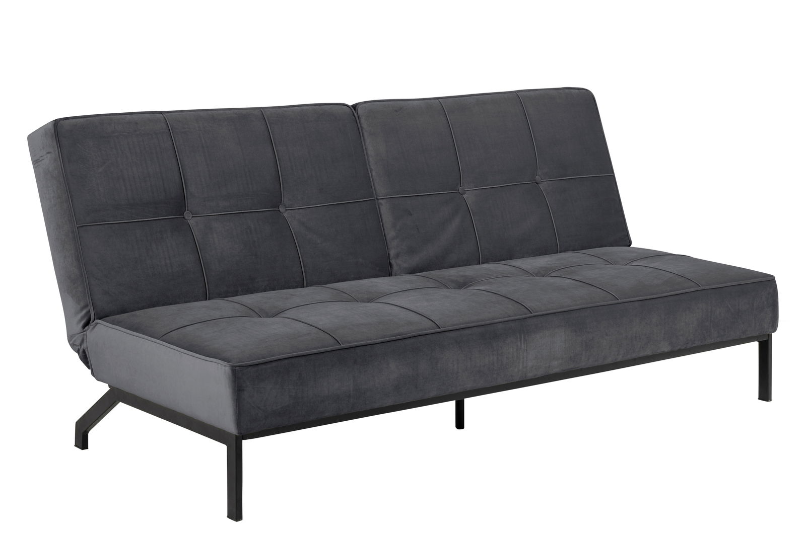 Z2 Schlafsofa PERUGIA Graues Funktionssofa mit modernem Design, seitliche Perspektive