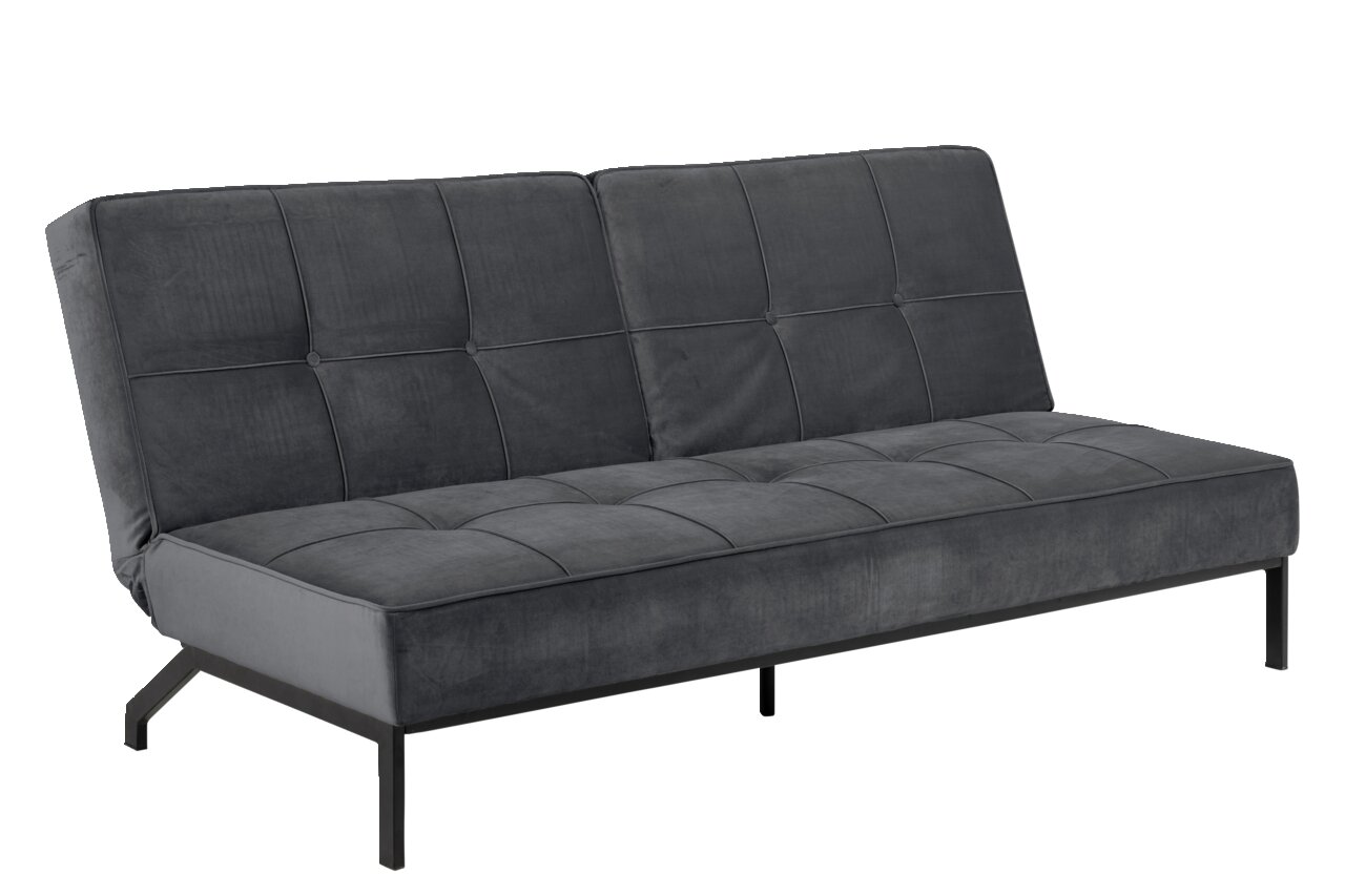 Z2 Schlafsofa PERUGIA Graues Funktionssofa mit modernem Design, seitliche Perspektive