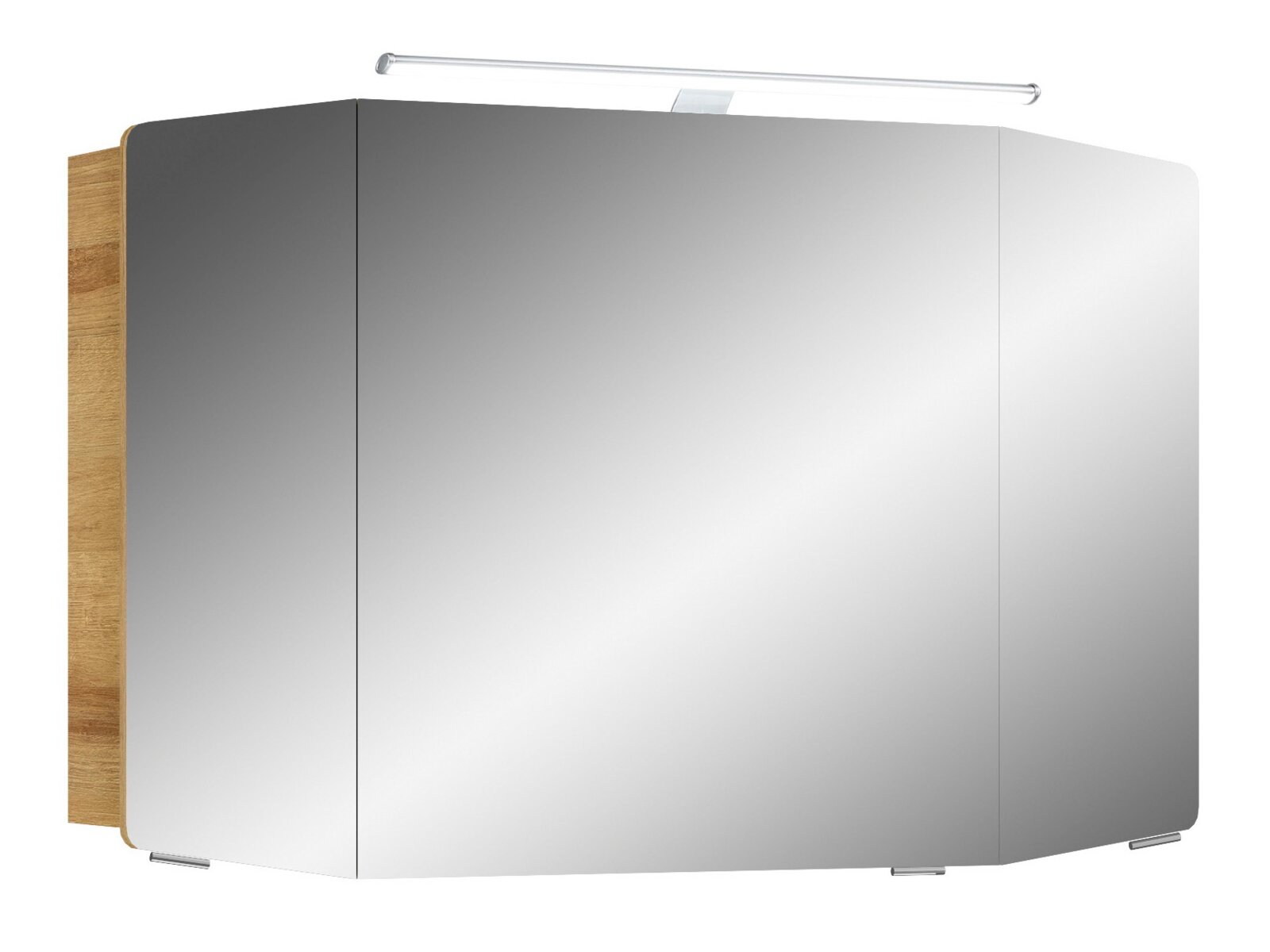 Pelipal Spiegelschrank CASSCA SPRINT Moderner Spiegelschrank mit Holzseiten und integrierter Beleuchtung, Frontalansicht