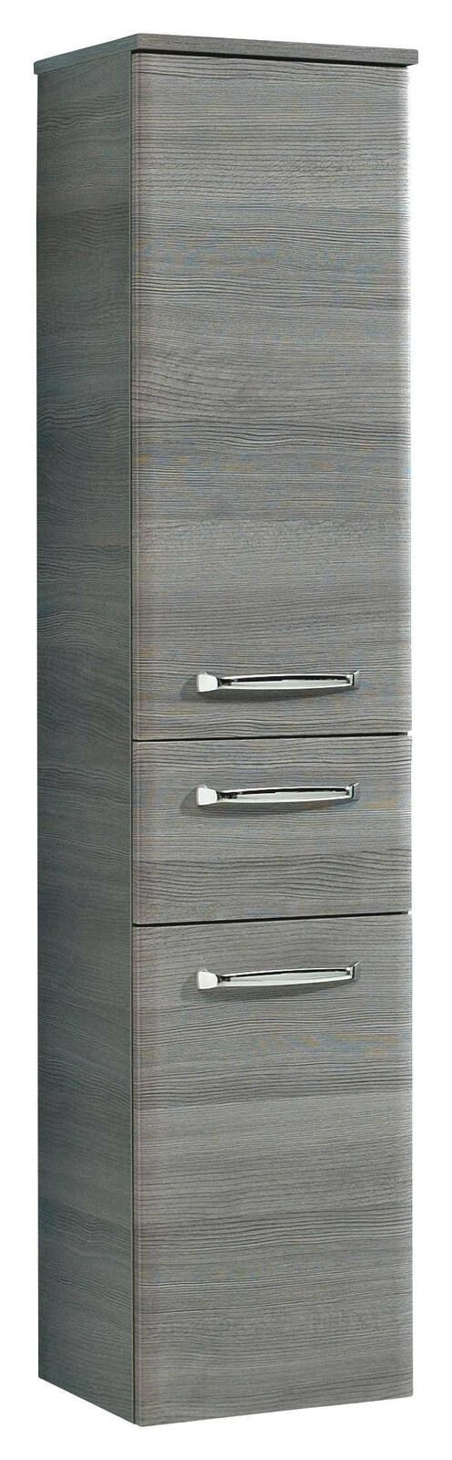 XORA Midischrank ATHEN Grauer Midischrank mit Holzmaserung und drei Schubladen, Frontansicht