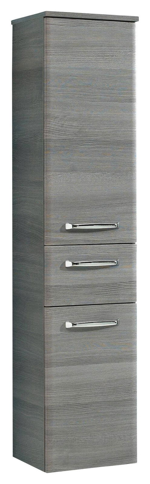 XORA Midischrank ATHEN Grauer Midischrank mit Holzmaserung und drei Schubladen, Frontansicht