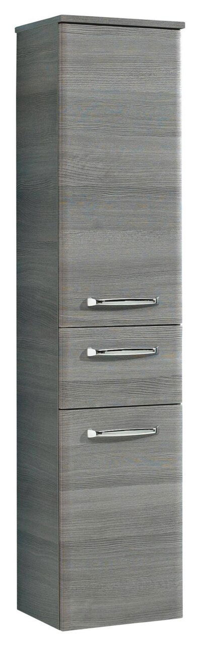 XORA Midischrank ATHEN Grauer Midischrank mit Holzmaserung und drei Schubladen, Frontansicht