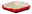 Rote quadratische Auflaufform von Le Creuset aus Keramik, seitliche Perspektive