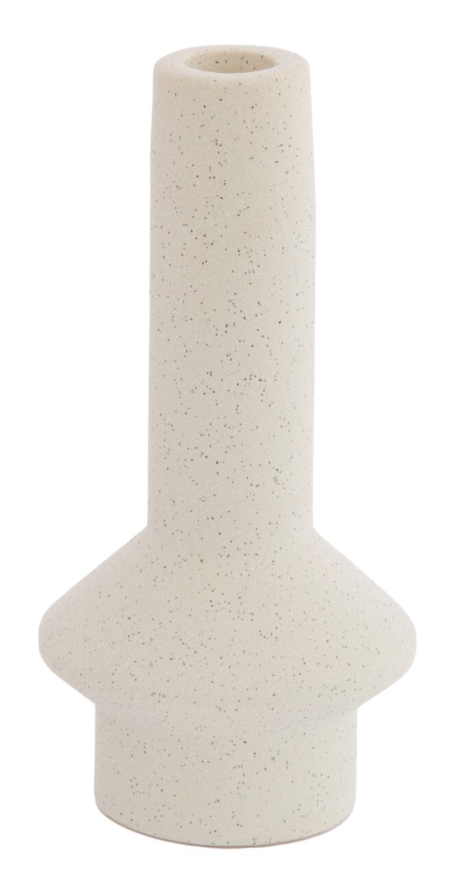 Light&Living Kerzenständer BURANO 20,5cm Moderner, sandfarbener Kerzenständer mit minimalistischer Form, aus seitlicher Perspektive fotografiert.