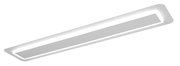 Moderne LED-Deckenleuchte in rechteckiger Form, seitliche Perspektive