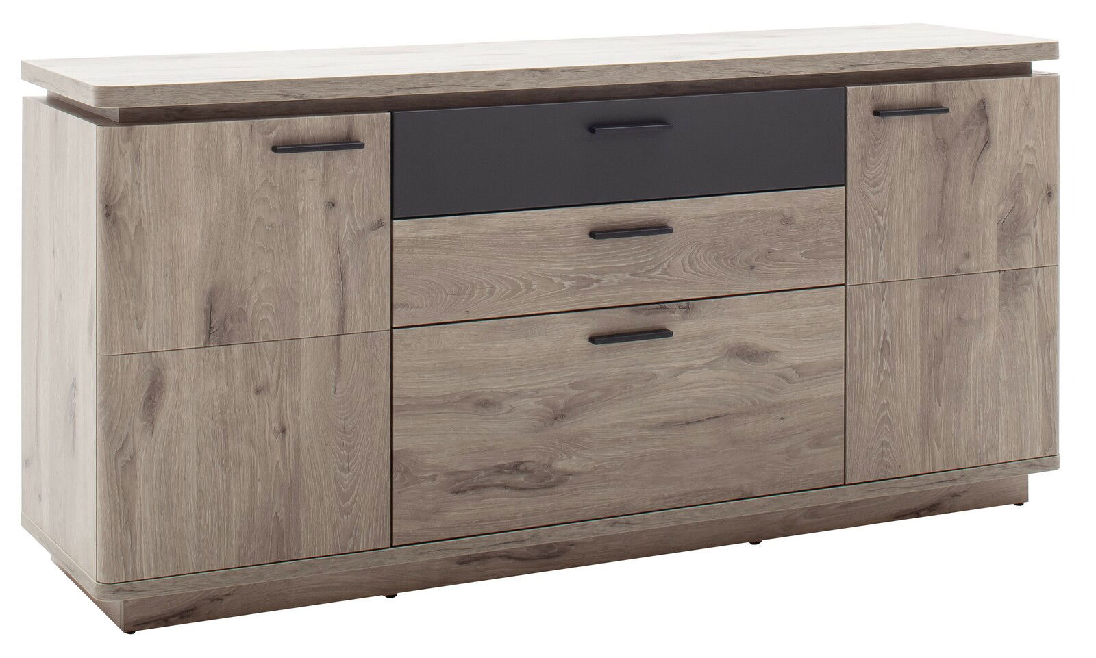Holz-Sideboard mit zwei Türen und drei Schubladen, Frontansicht