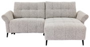 Graues, modernes Ecksofa mit Stoffbezug, Vorderansicht