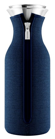 Kühlschrankkaraffe 1,0 l Navy mit Reißverschluss, Vorderansicht