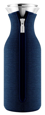 Kühlschrankkaraffe 1,0 l Navy mit Reißverschluss, Vorderansicht