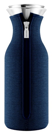Kühlschrankkaraffe 1,0 l Navy mit Reißverschluss, Vorderansicht
