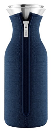 Kühlschrankkaraffe 1,0 l Navy mit Reißverschluss, Vorderansicht
