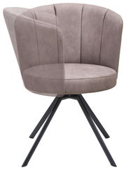 Moderner Sessel mit gepolsterter Rückenlehne und Metallbeinen, seitliche Perspektive