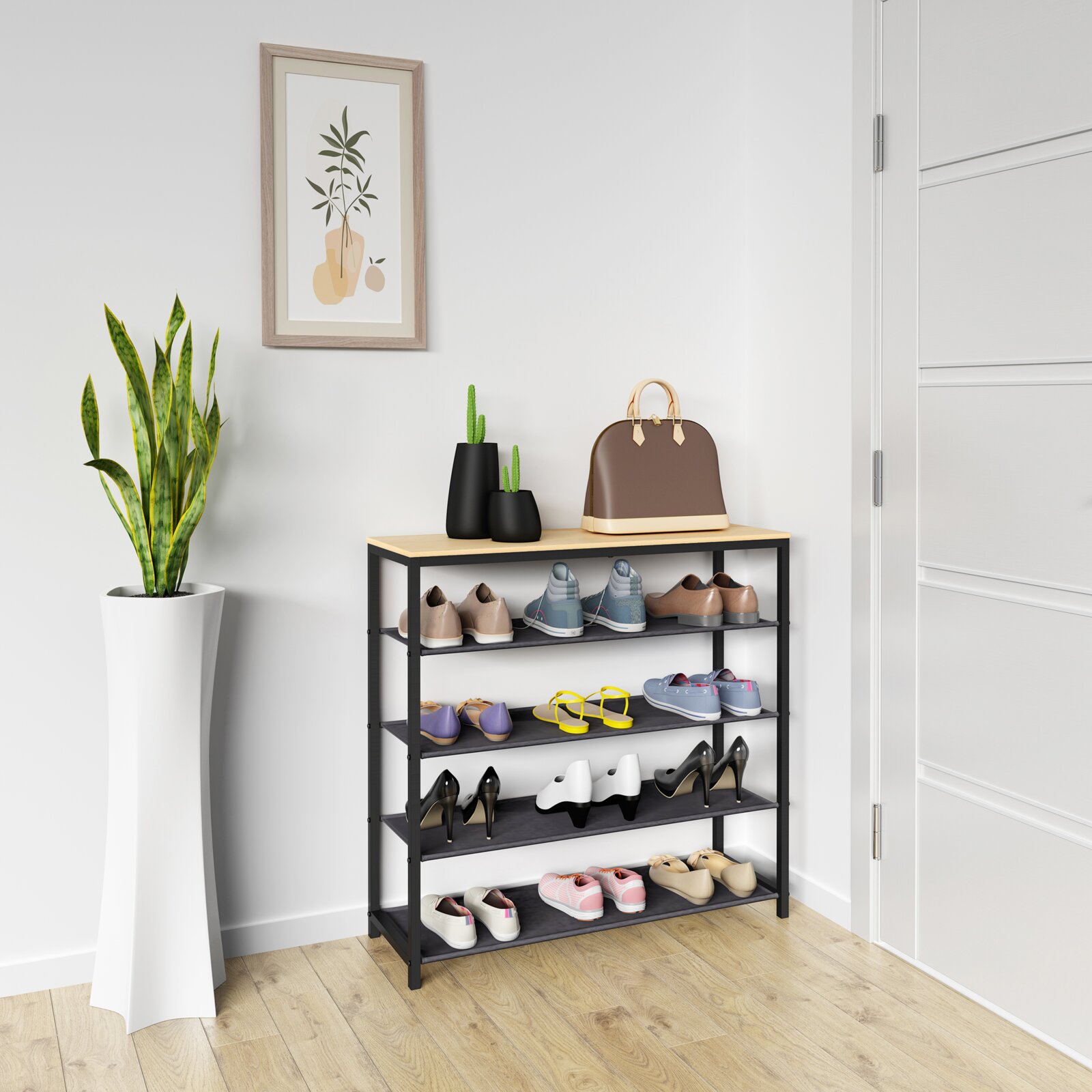 VCM Schuhregal TALIRO | eiche | B/H/T ca. 90.00x87.00x30.00