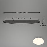 LED Deckenleuchte mit Sensor, weiß, Seitenansicht, Durchmesser 260mm, Höhe 60mm