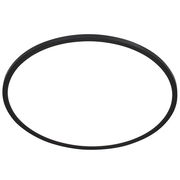 Runde LED-Deckenleuchte in schwarzem Rahmen, seitliche Perspektive