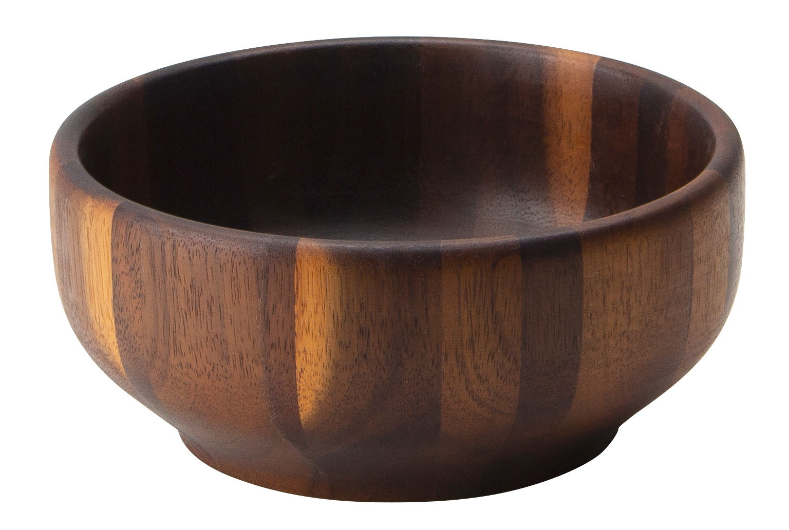 Holzschüssel aus Akazienholz, seitliche Perspektive