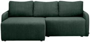 Grünes Sofa mit drei Rückenkissen, Vorderansicht