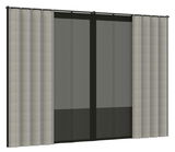 Vorhang Set in neutralen Farben, frontal betrachtet, mit zwei Paneelen und seitlichen Falten.