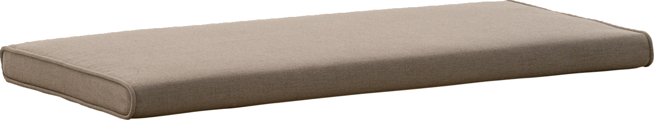 Beiges rechteckiges Sitzkissen in seitlicher Perspektive