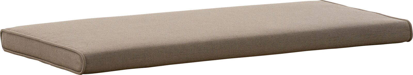Beiges rechteckiges Sitzkissen in seitlicher Perspektive