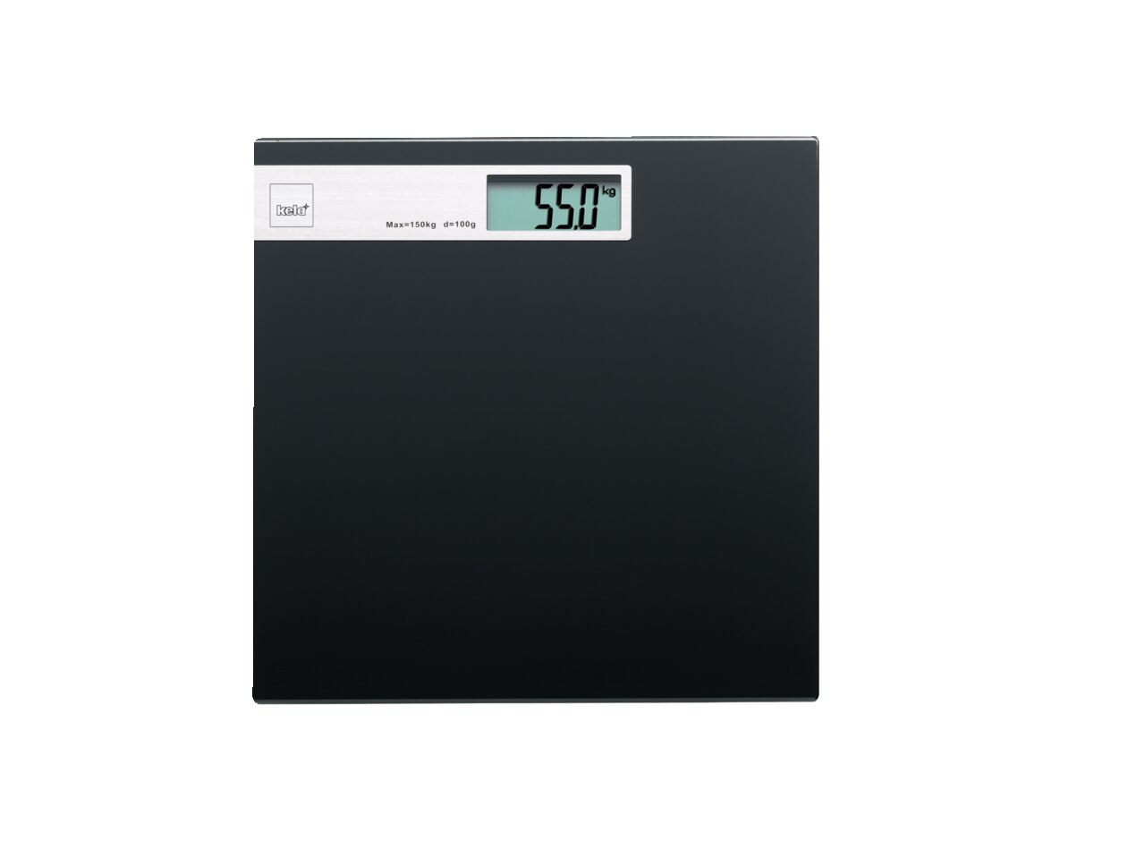 Digitale Personenwaage in Graphitfarbe mit großem Display, Vorderansicht