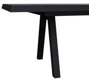 Moderner, ausziehbarer Gartentisch in schwarzer Farbe, seitliche Perspektive