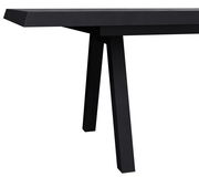 Moderner, ausziehbarer Gartentisch in schwarzer Farbe, seitliche Perspektive