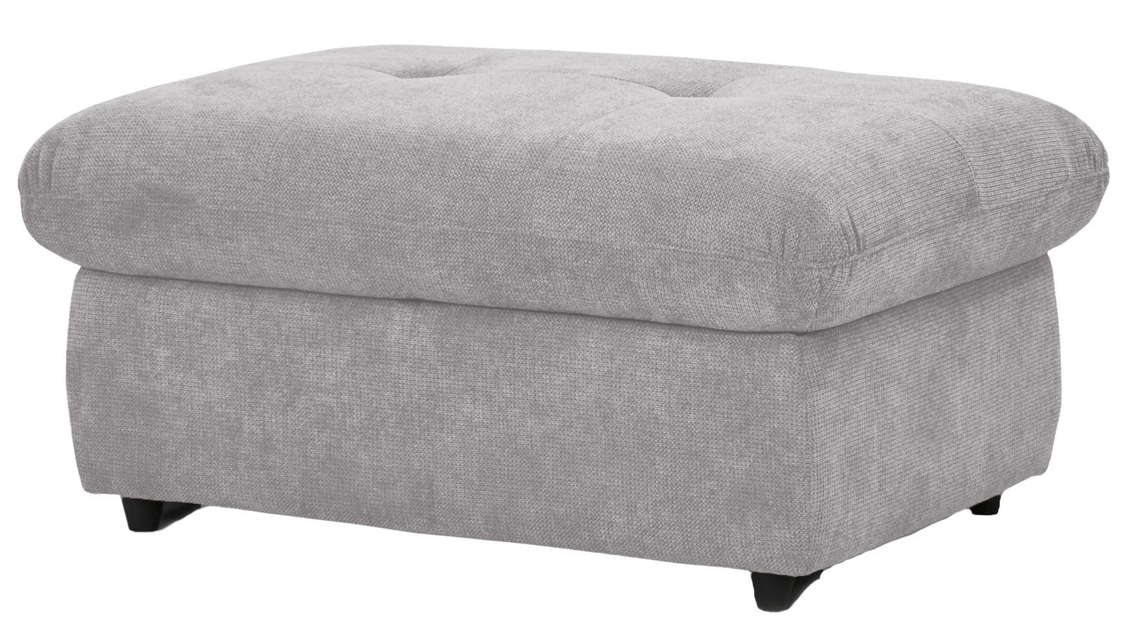 Stylife Hocker MONSERAT Grauer Hocker mit weicher Polsterung und schwarzen Füßen, seitliche Perspektive