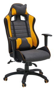 Gaming Stuhl in Schwarz und Gelb, Vorderansicht