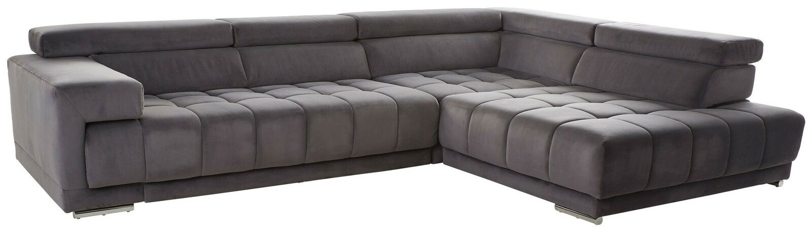 Beldomo Speed Hoekbank SPLIFF S Graues Ecksofa Beldomo Speed SPLIFF S in moderner Optik, Perspektive von vorne links