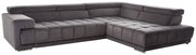 Graues Ecksofa Beldomo Speed SPLIFF S in moderner Optik, Perspektive von vorne links