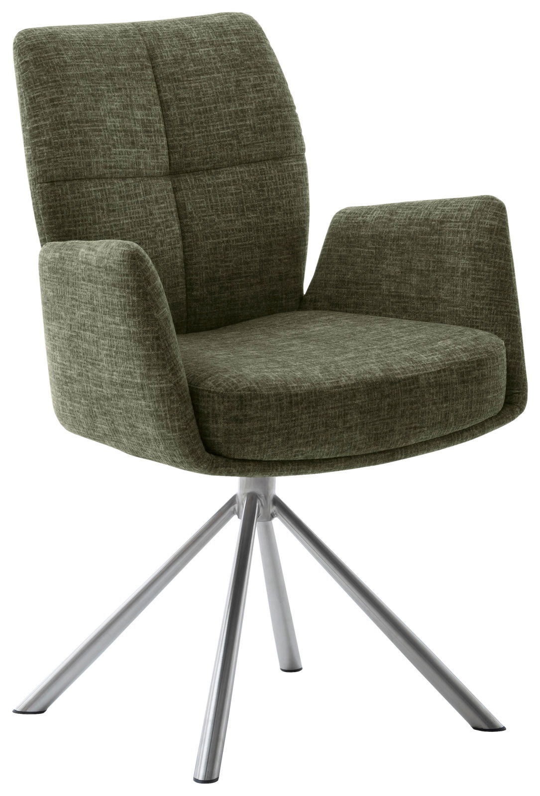 Novel Sessel MORELLA Moderner grüner Sessel mit Metallbeinen, seitliche Perspektive