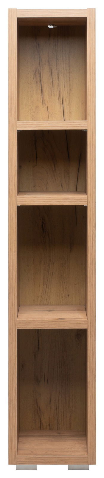 Holzregal mit vier offenen Fächern, frontale Ansicht