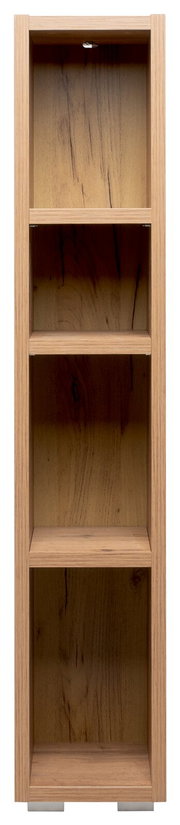 Holzregal mit vier offenen Fächern, frontale Ansicht