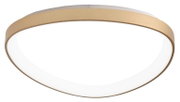 Moderne led-plafondlamp in houtlook, zijaanzicht
