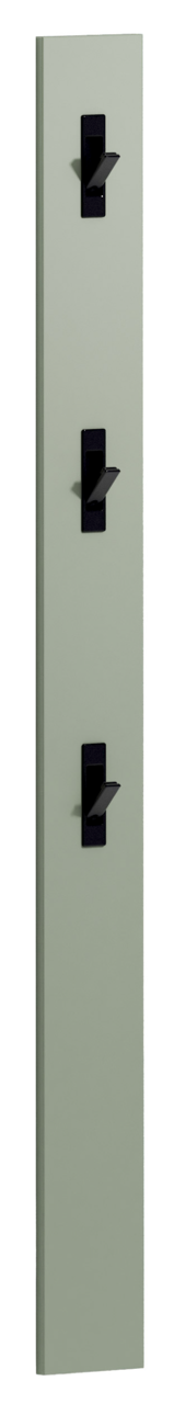 XORA Garderobenleiste IDEA Garderobenleiste mit drei schwarzen Haken, seitliche Perspektive