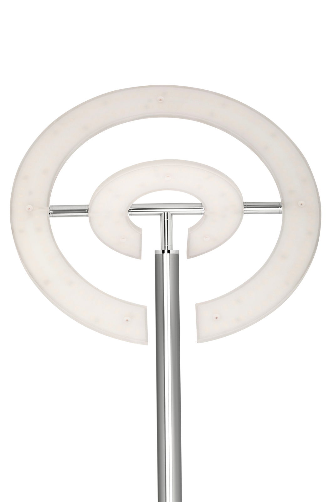 Moderner LED-Deckenfluter mit kreisförmigem Design, Ansicht von vorne.