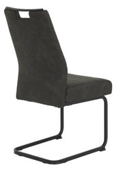 Moderne schommelstoel KERSTIN met donkere stoffen bekleding, zijaanzicht van de rugleuning