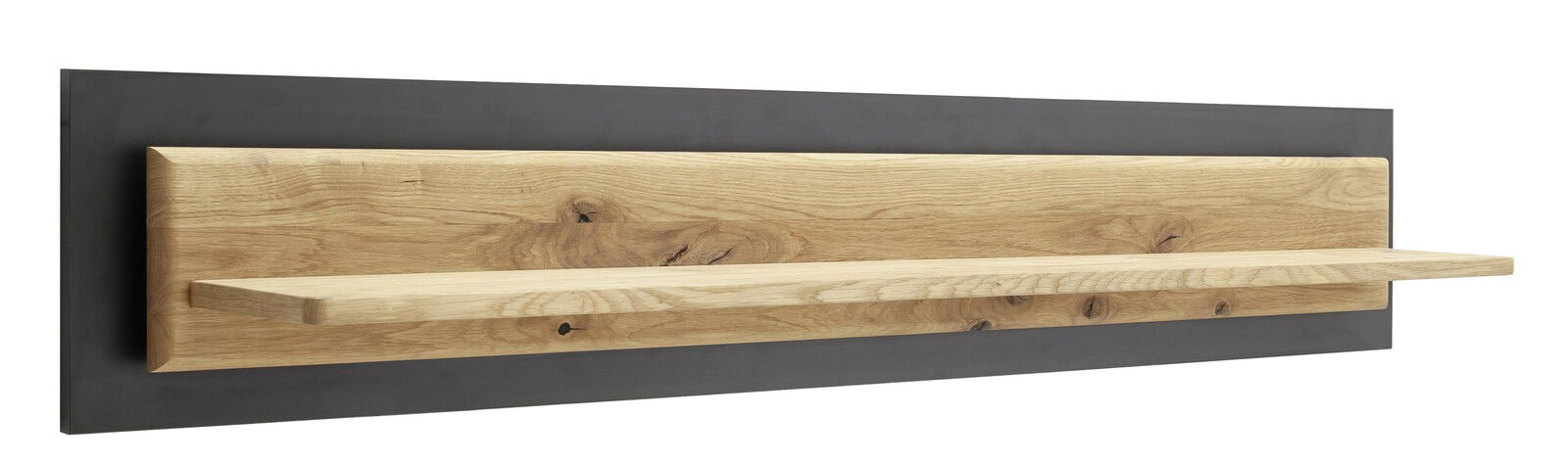 Wandboard aus Holz mit schwarzer Rückwand, seitliche Perspektive