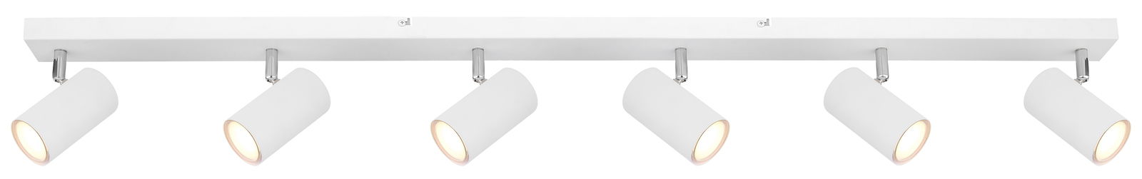 Globo Lighting Strahler ROBBY Sechsflammiger weißer Strahler in seitlicher Perspektive