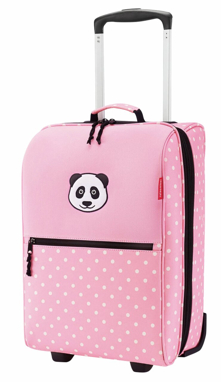 Reisenthel Trolley XS Kids Panda Dots Pink Rosa Kindertrolley mit Panda-Motiv und weißen Punkten, Vorderansicht